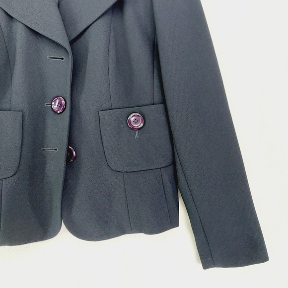 Talbots Black Long Sleeve 3 Button Up Blazer 1108 - Picture 2 of 7